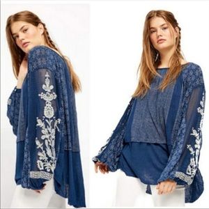 Free People Indigo Dreams Tunic Size Small